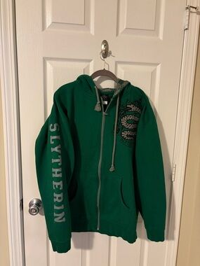 Slytherin Green Zip-Up Hoodie by Universal Studios XL